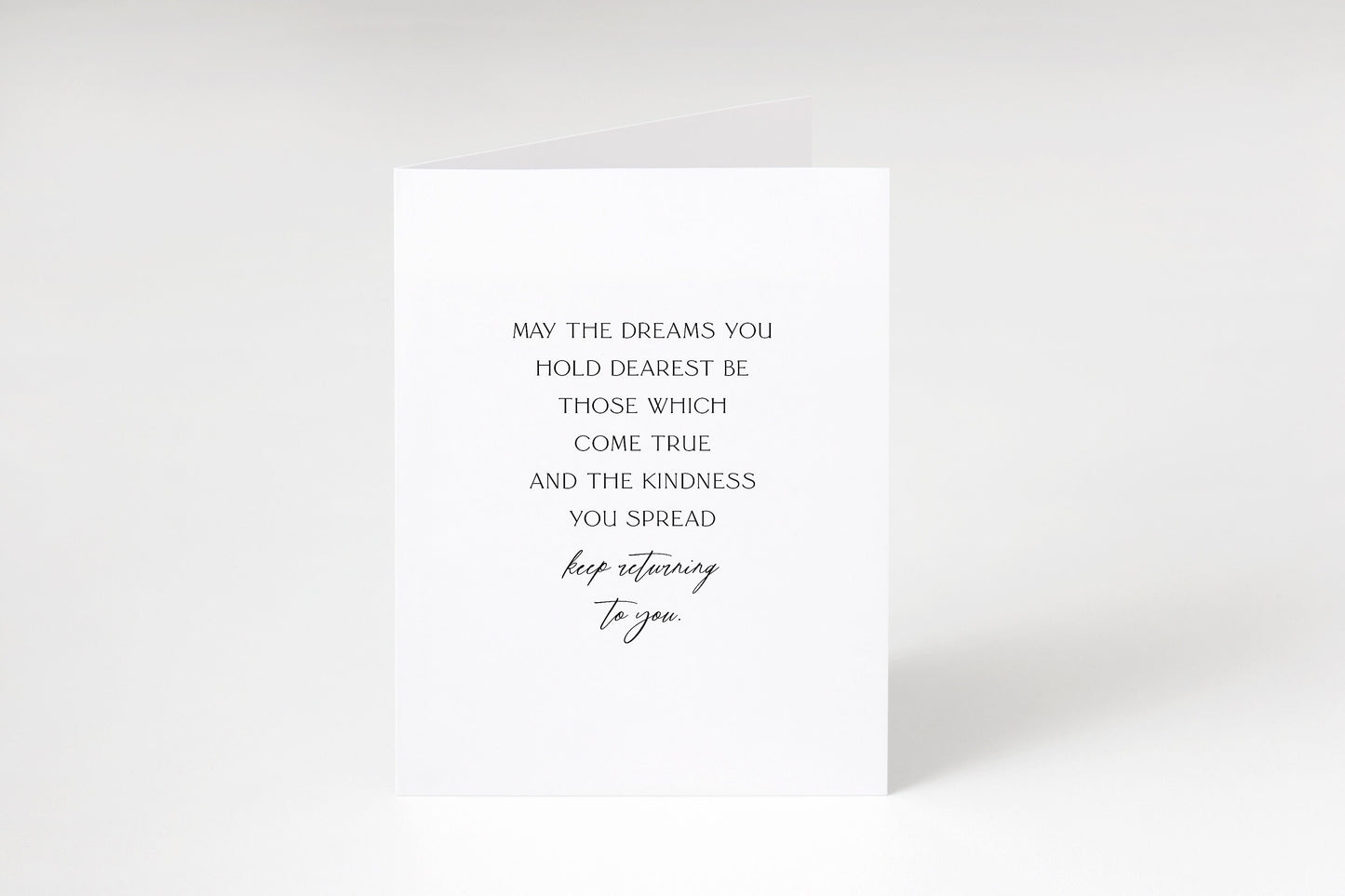 May the dreams you hold dearest,Kindness you spread,Irish blessing greeting card,Best wishes card,Encouragement card,Irish saying,Inspire