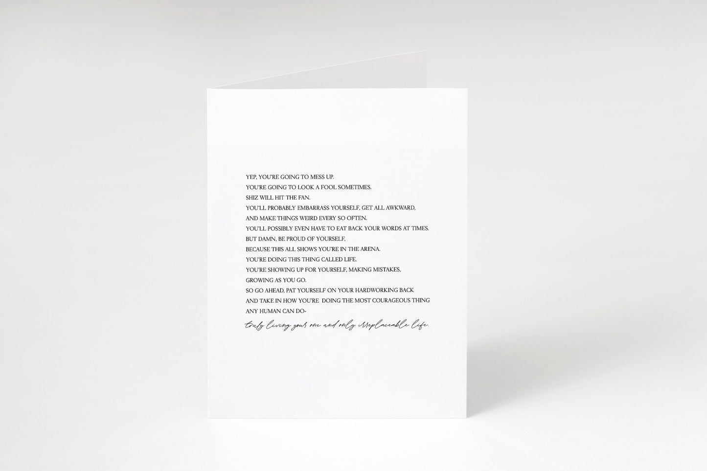 You’re going to mess up,Empowering card,In the arena,Motivational card,Inspirational card,Encouraging card