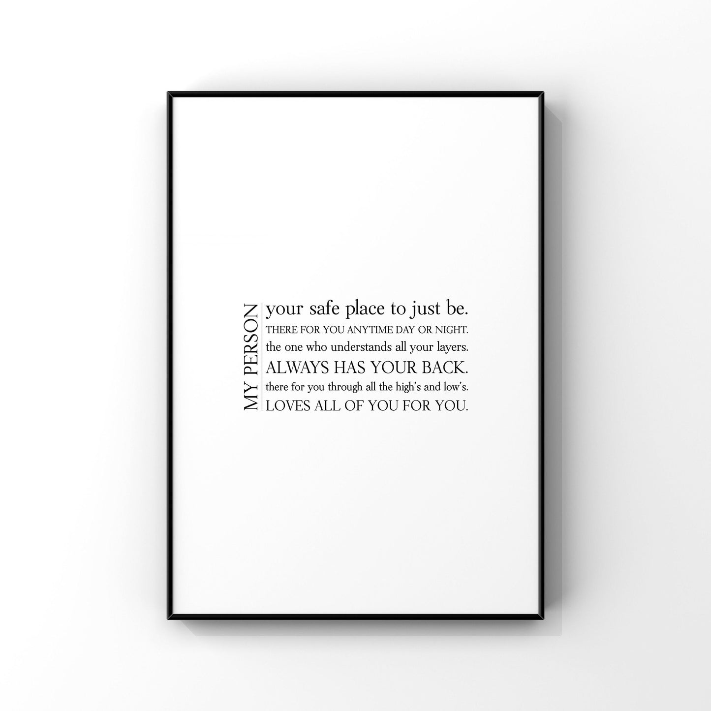 My person,My person definition,My person definition print,Definition print,Gift for best friend,Gift for girlfriend,Gift for boyfriend