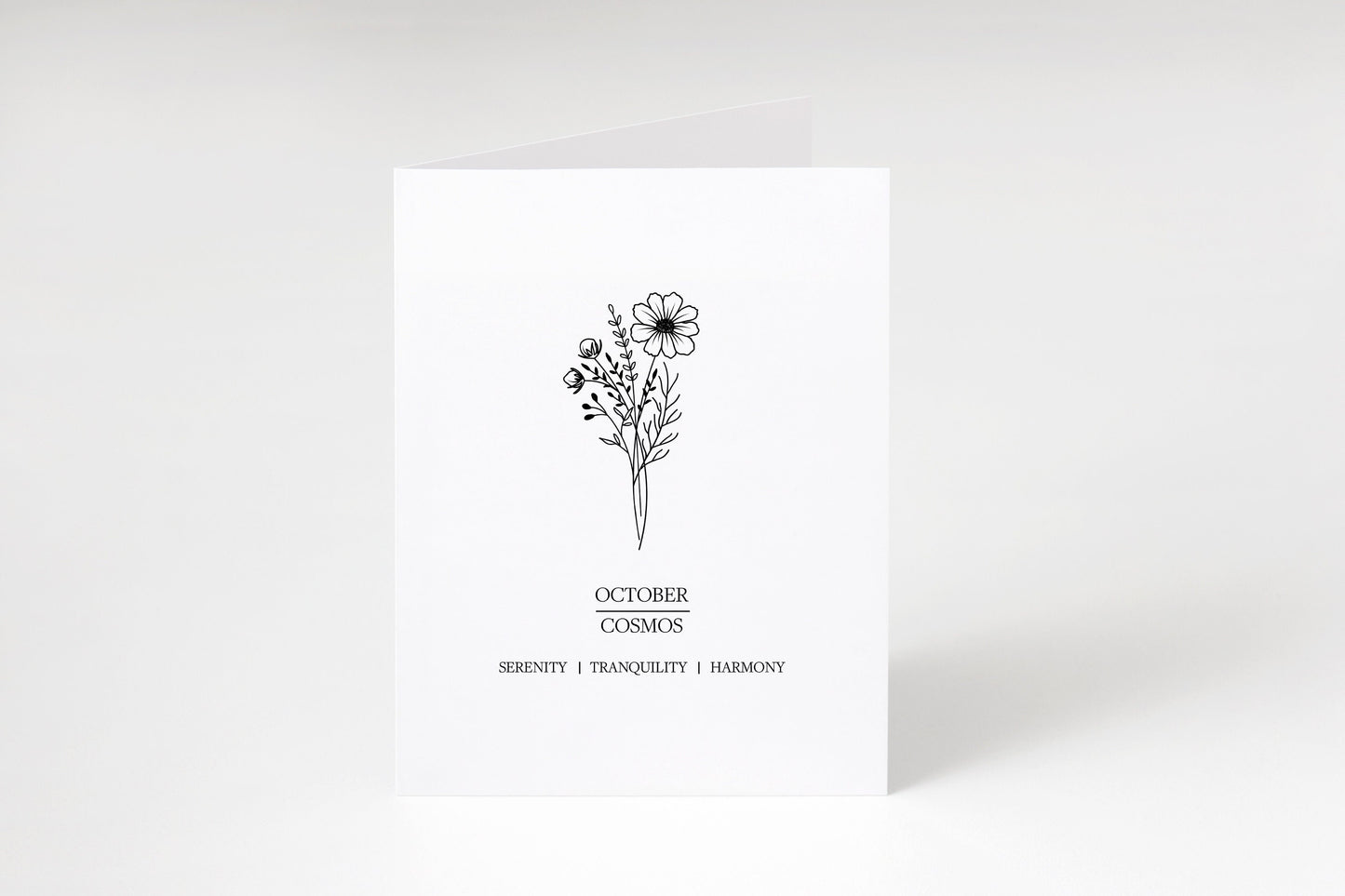 October birth month flower card,October birth flower card,Birthday card,Birth month flower card,Flower birth month card,October birthday