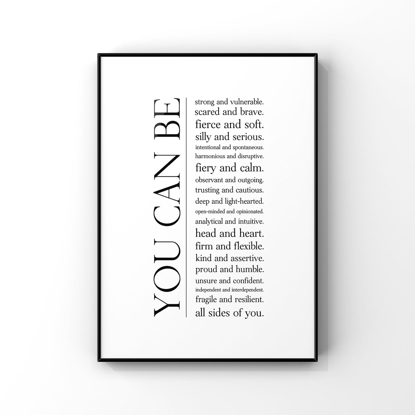 You can be all sides of you,Inspirational wall art,Motivational quote print,Positive quote,Wall art,Encouragement gift,Mindset,Self-growth