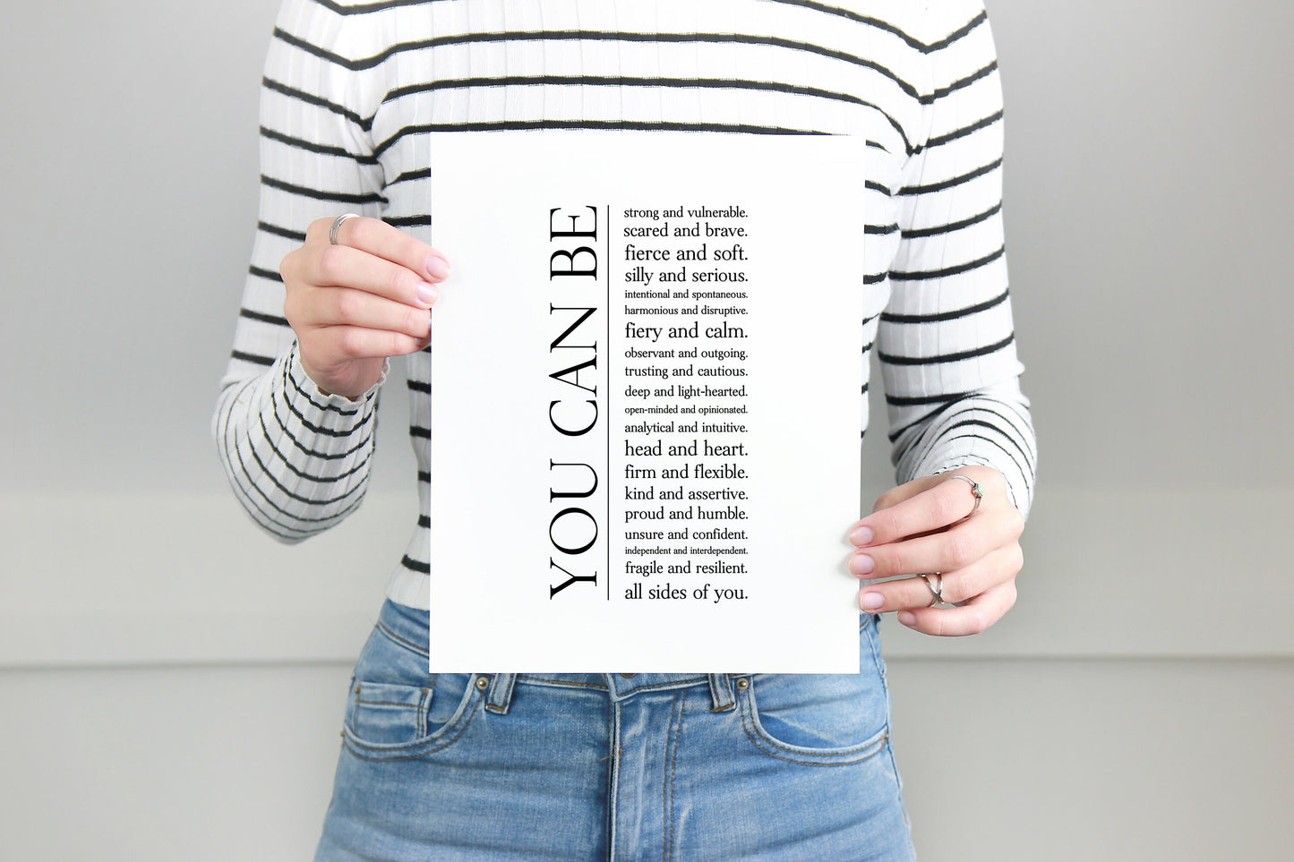 You can be all sides of you,Inspirational wall art,Motivational quote print,Positive quote,Wall art,Encouragement gift,Mindset,Self-growth