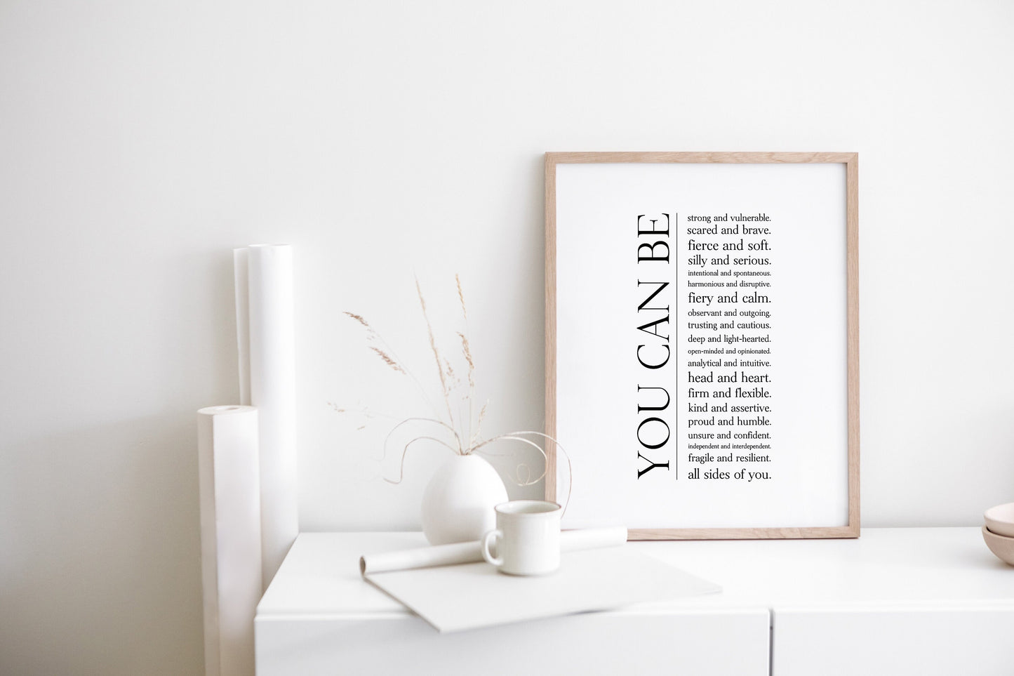 You can be all sides of you,Inspirational wall art,Motivational quote print,Positive quote,Wall art,Encouragement gift,Mindset,Self-growth