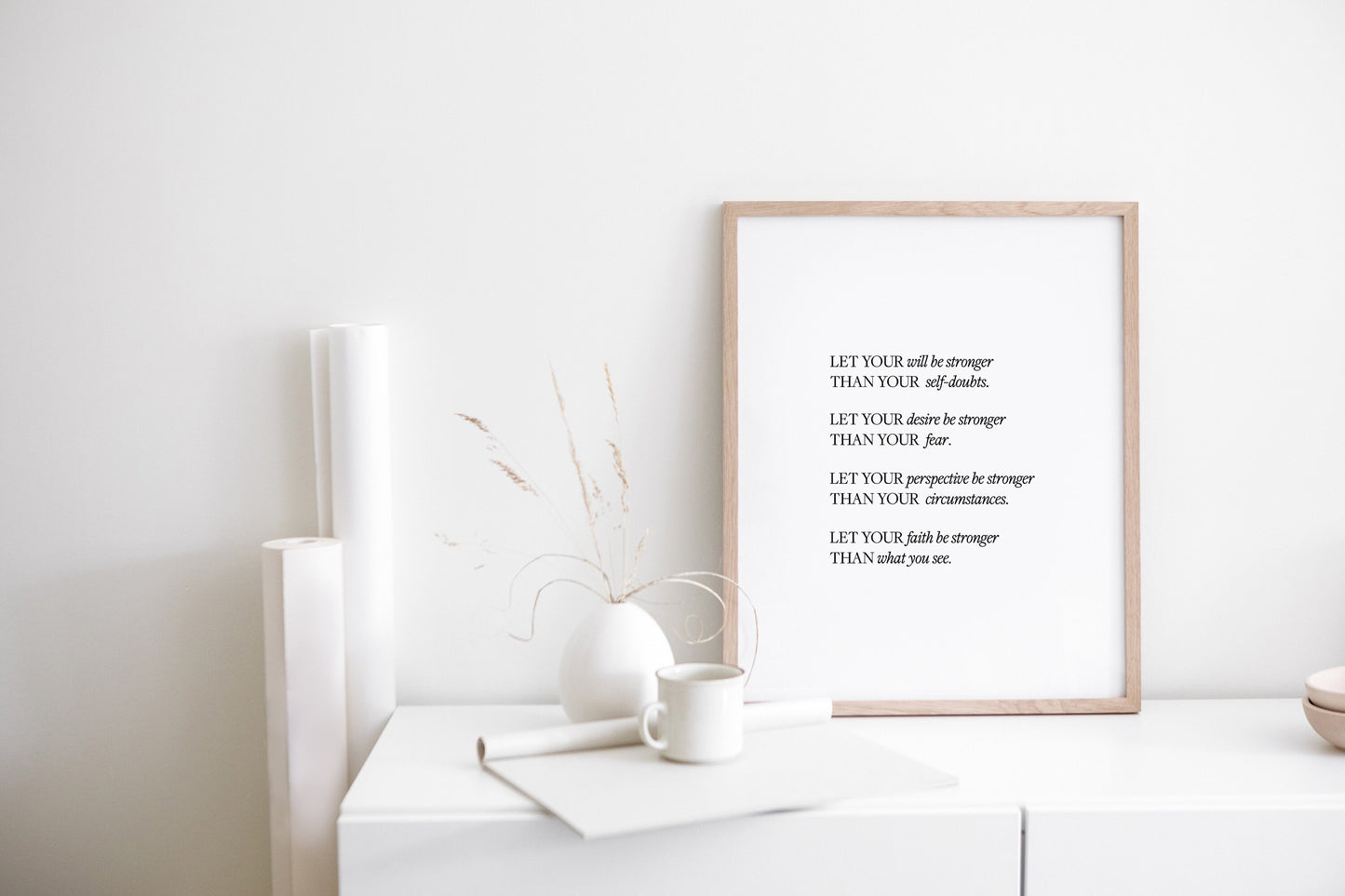Let your will be stronger print,Inspirational wall art,Motivational quote print,Positive quote,Office wall art,Encouragement gift,Failure