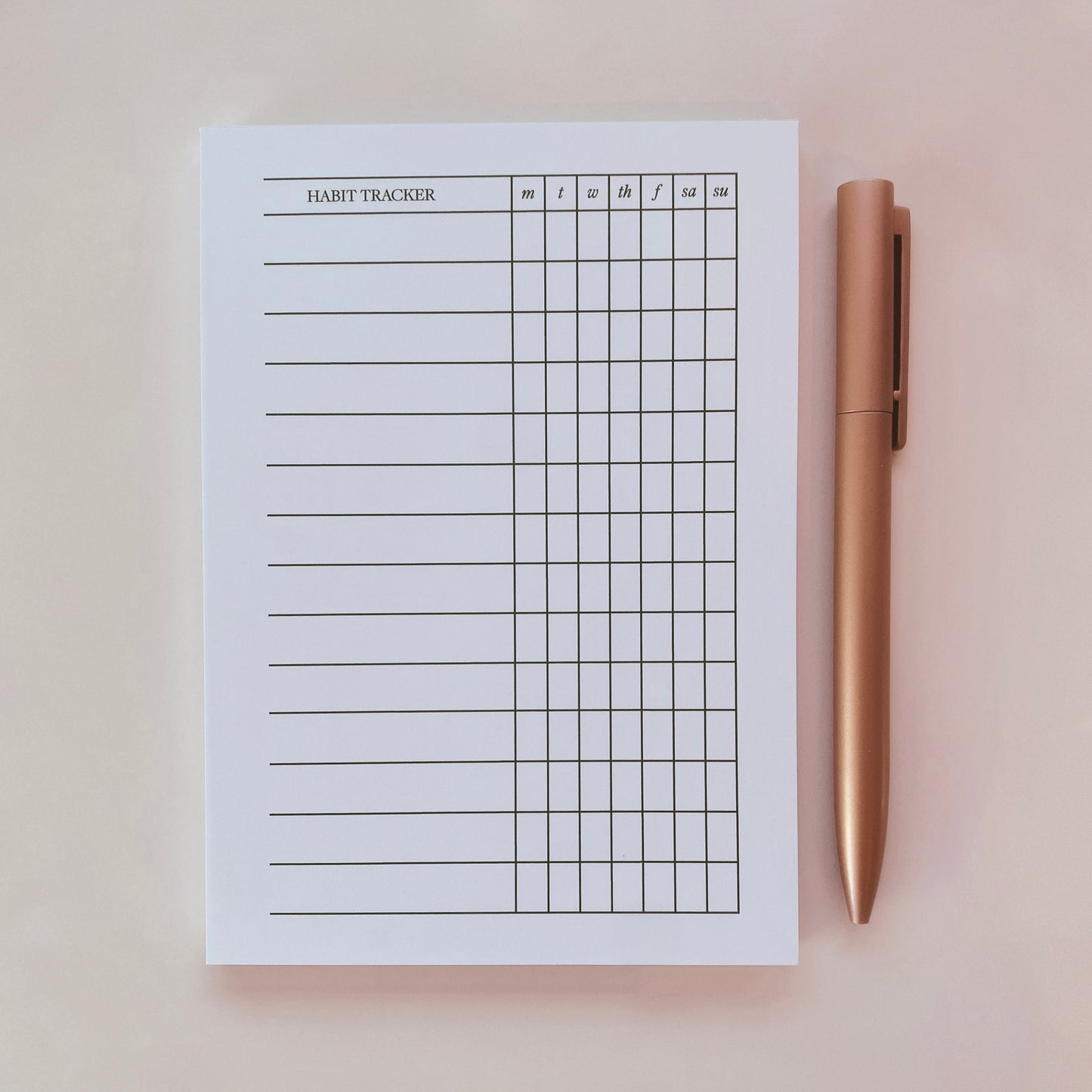 Habit tracker notepad
