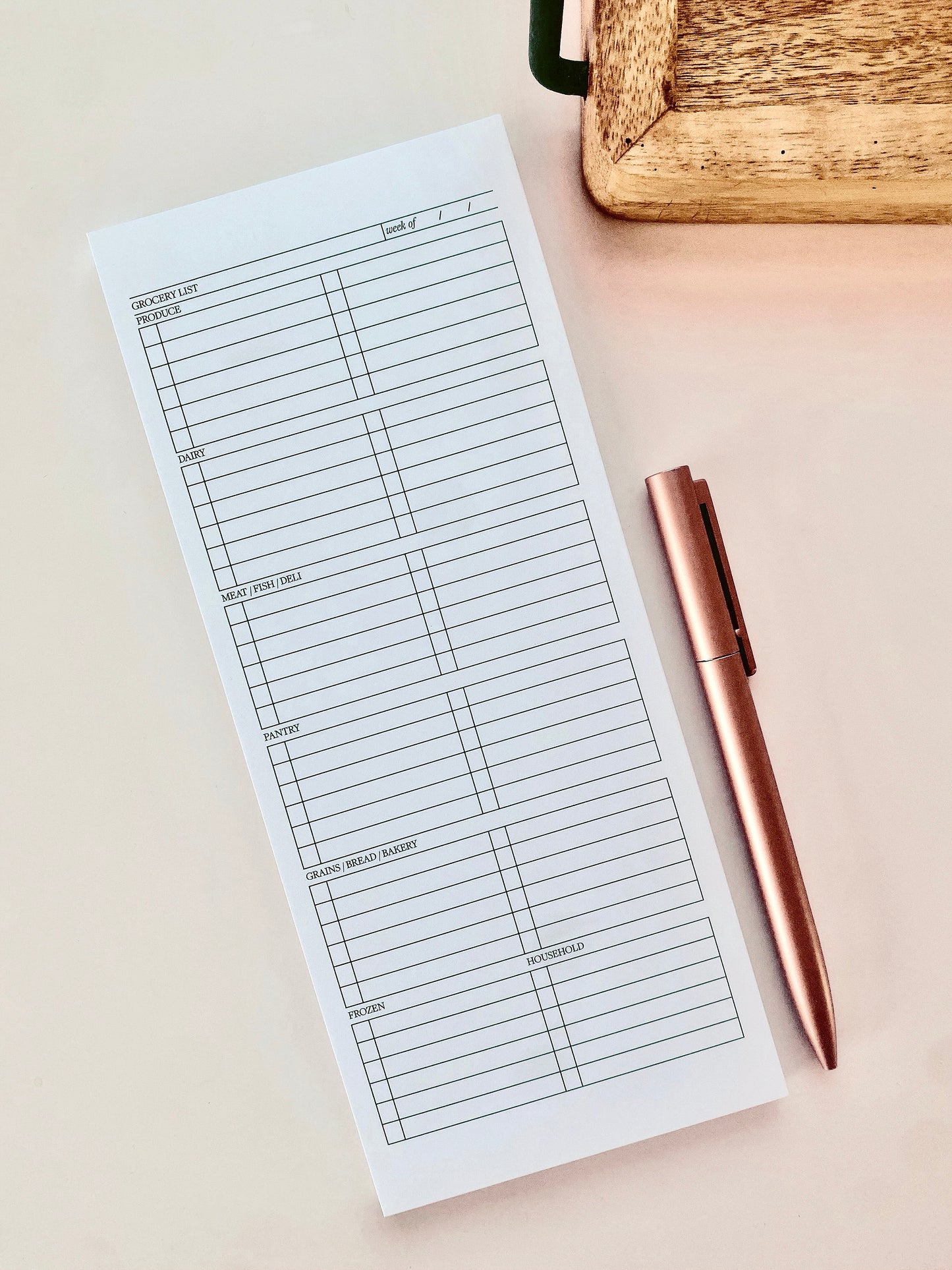 Grocery shopping list notepad