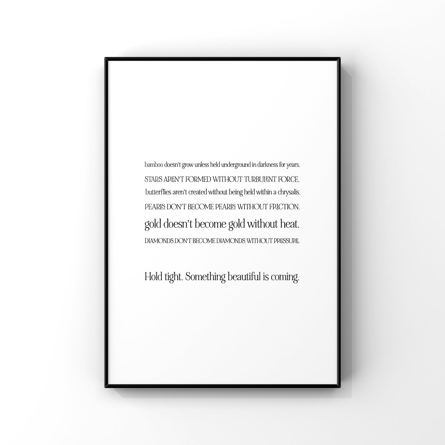 Something beautiful is coming,Hold tight,Inspirational wall art,Motivational quote print,Positive quote,Wall art,Encouragement gift