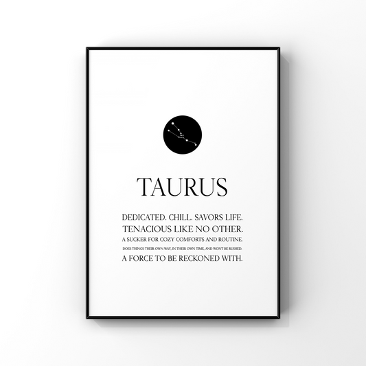 Taurus print,Taurus wall art,Zodiac Taurus print,Taurus constellation,Taurus gift,Zodiac print,Astrology print,Star sign,Zodiac birthday