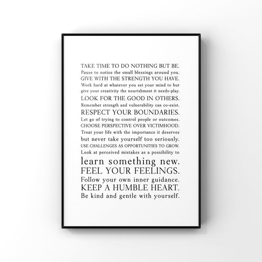 Words to live by,Manifesto art print,Graduation gift,Inspirational quote print,Motivational saying,Encouragement gift,Family manifesto