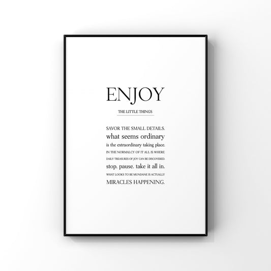 Enjoy the little things,Enjoy the little things,Definition print,Graditude,Home wall decor,Home decor,Inspirational print,Mindfulness