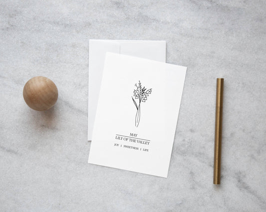 May birth month flower card,May birth flower card,Birthday card,Birth month flower card,Flower birth month card,May birthday