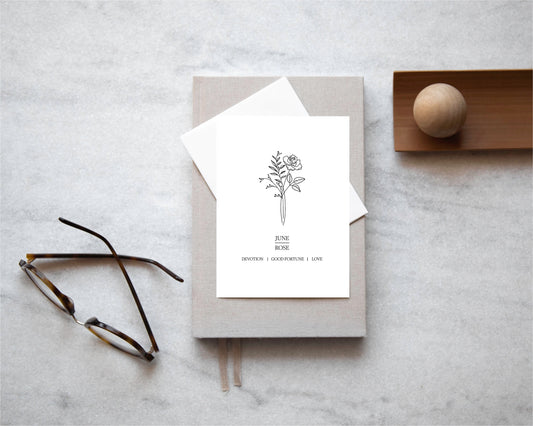 June birth month flower card,June birth flower card,Birthday card,Birth month flower card,Flower birth month card,June birthday