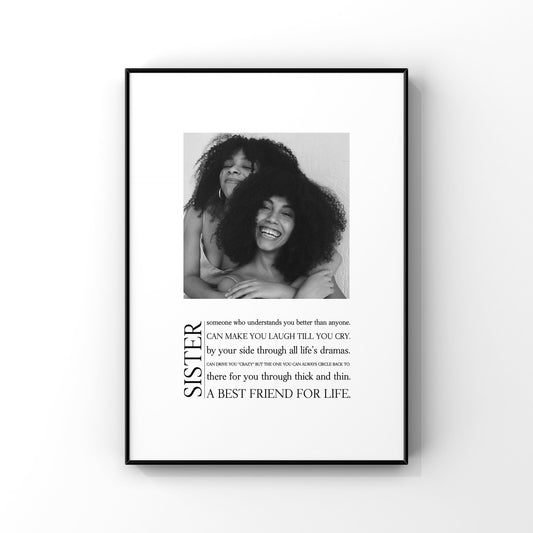 Custom Sister definition,Sister photo print,Definition print,Personalized gift for sister,Sister gift,Sister birthday gift,Sister photo gift