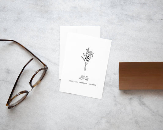 March birth month flower card,March birth flower card,Birthday card,Birth month flower card,Flower birth month card,March birthday