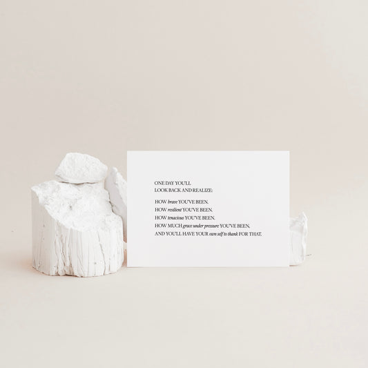 One day you’ll look back,Inspirational quote card,Encouraging note,Support card,Positive quote,Hang in there,Thinking of you card,How strong