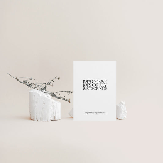 Lots of love lots of joy lots of poop,New baby card,Baby shower card,Baby congratulations,Baby card,Baby greeting card,Welcome little one