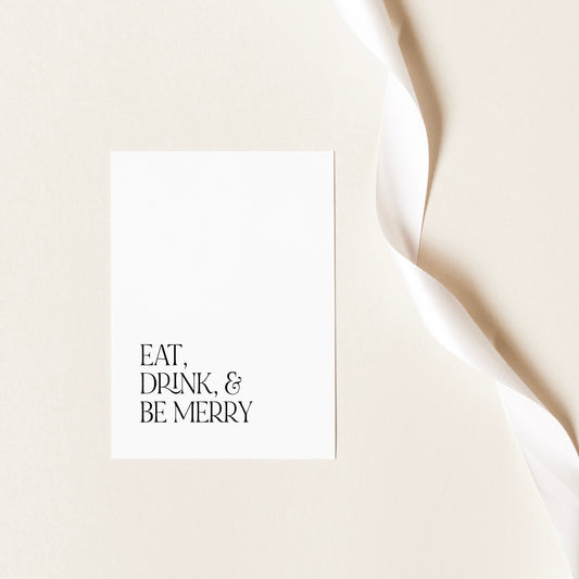 Eat, drink, and be merry cards,Christmas card set,Christmas card pack,Greeting card for Christmas,Card for Christmas,Christmas stationery