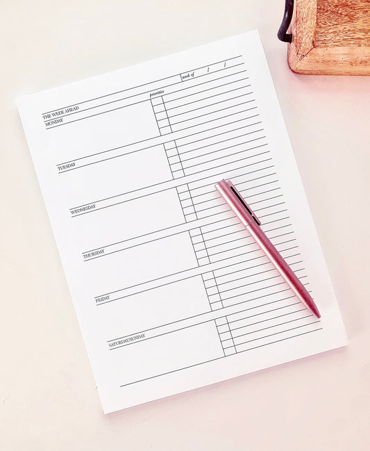The week ahead notepad
